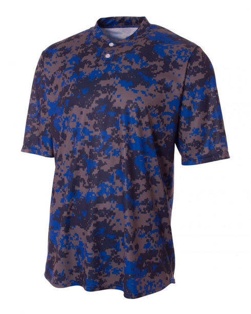 A4 Two-Button Camo Baseball Jersey (N3263)